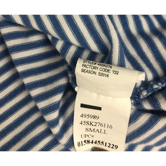 IZOD Saltwater Men's Blue White Stripe Short Sleeve‎ Polo Shirt Size Small - Picture 5 of 8